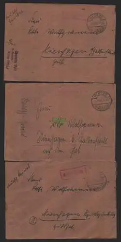 B9869 3x Brief SBZ Gebühr bezahlt 1945 Klötze Kr. Gardelegen nach Nienhagen bei