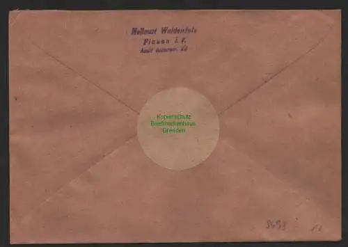 B9693 R-Brief Gebr. Hörmann A.-G. Plauen (Vogtl) 1 e Hellmut Waldenfels 1943