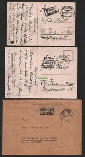 B9876 3x Brief Postkarte SBZ Gebühr bezahlt 1945 Merseburg