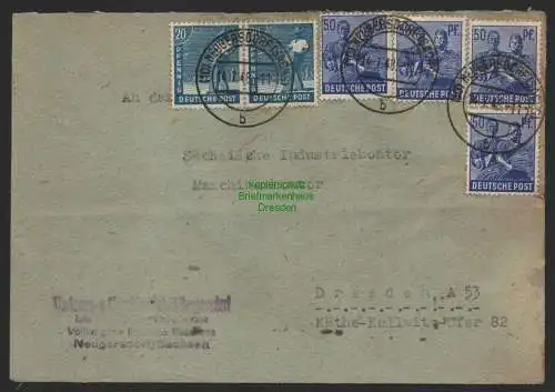 B9979 Brief SBZ Gebühr Währungsreform 14.7.1948 Zehnfach Neugersdorf n. Dresden