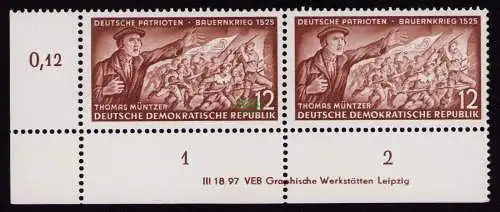 DDR DV 3609 398 ** Patrioten Thomas Müntzer 1953