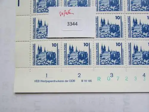 DDR 1990 3344 Bogen postfrisch **  DV DS Deutsche Post Albrechtsburg und Dom Mei