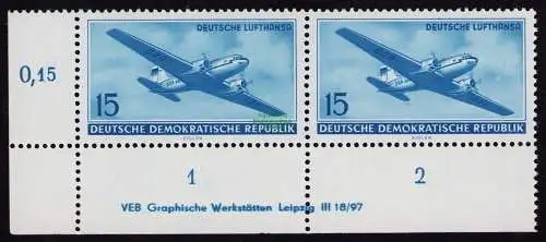 DDR DV 3652 514 ** Eröffnung des zivilen Luftverkehrs Lufthansa 1956