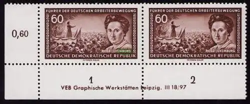 DDR DV 3643 478 ** Arbeiterbewegung Rosa Luxemburg 1955