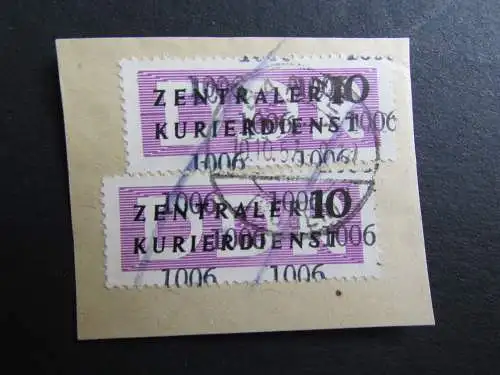 DDR Aufdruck Kontrollzahlen 1006 Rügen Baabe ZKD 2x 10 geprüft Paul BPP