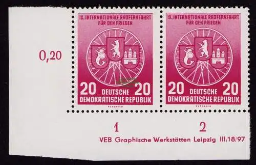 DDR DV 3660 522 ** Radfernfahrt für den Frieden Warschau - Berlin - Prag 1956