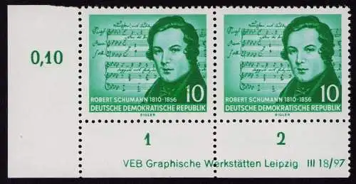 DDR DV 3665 528 ** Robert Schumann falsche Noten Franz Schubert 1956