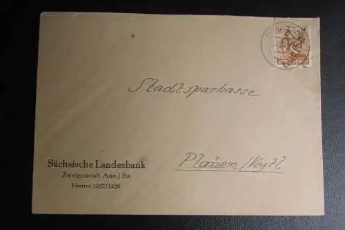 Brief Bezirkshandstempel Bezirk 27 Aue 2.7.48 Sächsische Landesbank