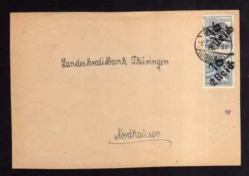 h1001 Briefvorderseite Handstempel Bezirk 16 Ellrich 6.7.48 Landeskreditbank Thü