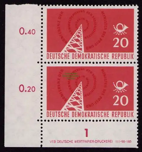 DDR DV 3744 621 ** Konferenz der Minister des Post- und Fernmeldewesens 1958