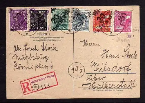 h1007 Handstempel Bezirk 20 Halle Halberstadt / Magdeburg abgedeckt / nicht abge