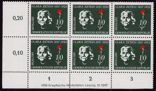 DDR DV 3708 592 ** Clara Zetkin 1957