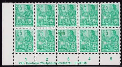 DDR DV 3700 577B ** Freimarken Fünfjahrplan Dauerserie DS 1957