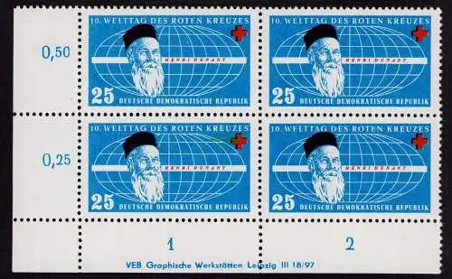 DDR DV 3712 573 ** Welttag des Roten Kreuzes Henry Dunant 1957