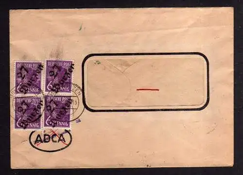 h1259 Brief Handstempel Bezirk 27 Waldheim 6.7.48 Sächs. Landeskreditbank