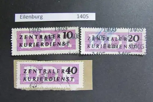 DDR ZKD Aufdruck Kontrollzahlen 1405 Eilenburg 10 11 12 gestempelt