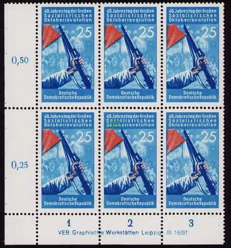 DDR DV 3720 602 ** Oktoberrevolution Russland 1957