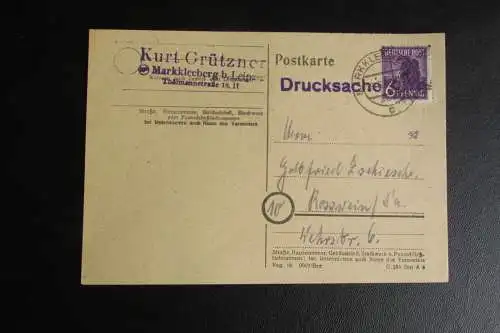 Drucksache Bezirkshandstempel Bezirk 27 Markkleeberg 29.6.48