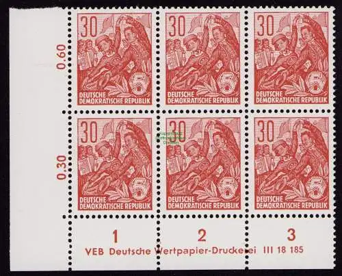 DDR DV 3704 582B ** Freimarken Fünfjahrplan Dauerserie DS 1957