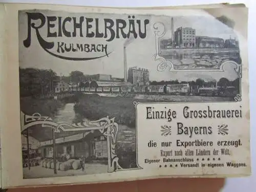 Exportbier Brauerei Reichelbräu A.-G. Kulmbach Postkarten Album 1900 Jugendstil