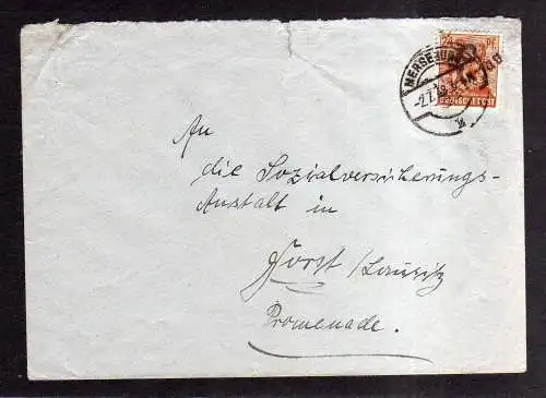 h1860 Handstempel Bezirk 20 Merseburg 2.7.48 Brief an Sozialversicherungsanstalt