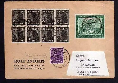 h1888 Handstempel Bezirk 3 Berlin Brief 28.6.48 Westberlin Absender gepr. BPP Ty