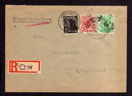 h1710 Handstempel Bezirk 27 Burgstädt 2,30, 84 Pfennig 10.7.48  geprüft BPP Eins