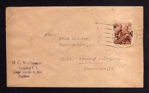 h1738 Handstempel Bezirk 27 Leipzig 14 Bedarfsbrief nach Naunhof gepr. BPP