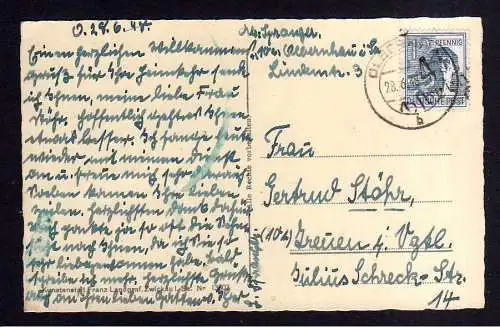 h1703 Währungsreform Bezirk 41 Olbernhau 28.6.48 Postkarte Idyll aus dem Ausstel