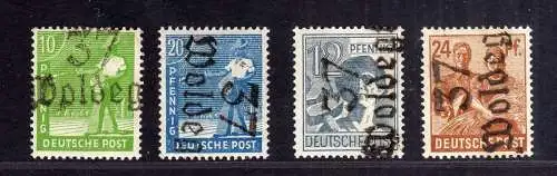 h2617 Handstempel Bezirk 37 Woldegk 4 Werte 12 24 postfrisch ** gepr. BPP 10 20