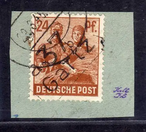 h2374 Handstempel Bezirk 37 23 Gartz 24 Pfg. gestempelt Briefstück gepr. BPP