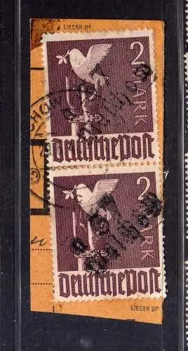 h2490 Handstempel Bezirk 37 50b Malchow 2x 2.- Taube PKA gestempelt gepr. BPP