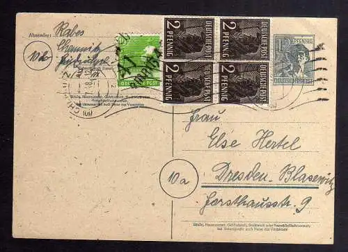 h3027 Handstempel Bezirk 16 Münchenbernsdorf Teppich Geilke Brief g. Petzold BPP