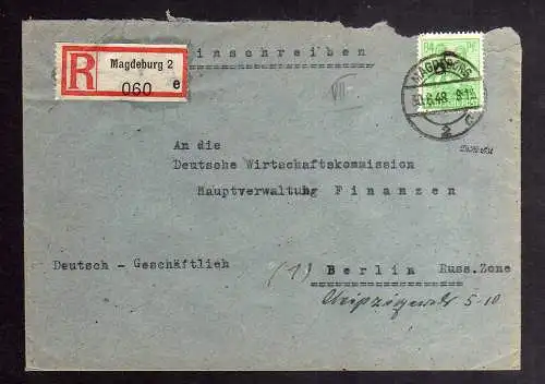 h2880 Handstempel Bezirk 20 Magdeburg 2 gepr. BPP Einschreiben 84 Pfg. 181 Bedar