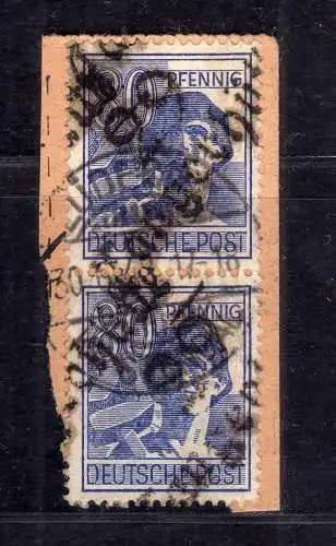 h2423 Handstempel Bezirk 29 42 Tangerhütte 2x 80 Pfg. 180 PKA geprüft