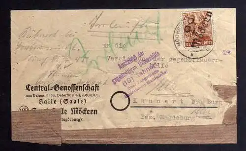 h2939 Handstempel Bezirk 29 Möckern Briefteil gepr. BPP