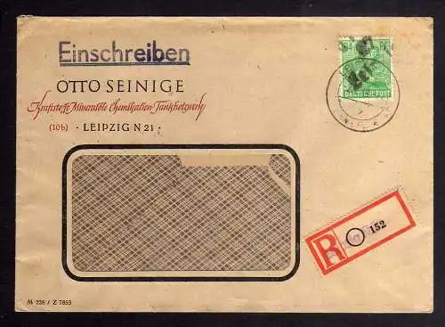 h2927 Handstempel Bezirk 27 Leipzig 84 Pfennig AS Bedarfsbrief 29.6.48 Einschrei