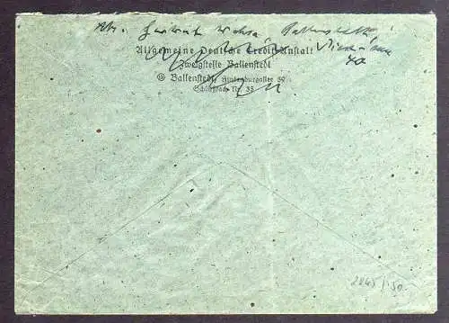 h2245 Handstempel Bezirk 20 Ballenstedt 3x8 Pfg. 26.6.48