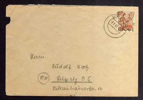 h2900 Handstempel Bezirk 27 Markkleeberg 24 Pfg. Bedarfsbrief 7.7.48 gepr. BPP