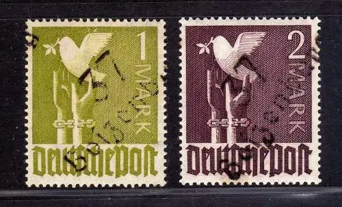 h2316 Handstempel Bezirk 37 Boizenburg 2 Werte * 1.- 2.- Taube geprüft BPP