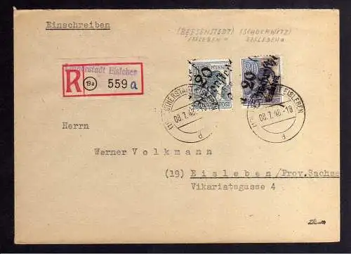 h2853 Handstempel Bezirk 20 Beesenstedt Eisleben Schochwitz gepr. BPP Orts-Einsc