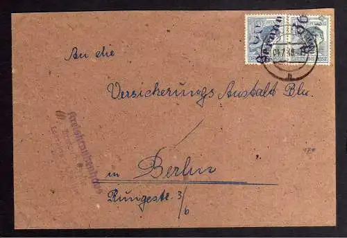 h2941 Handstempel Bezirk 36 Bermau 2x 12 violett Brief Kreiskrankenhaus an Versi