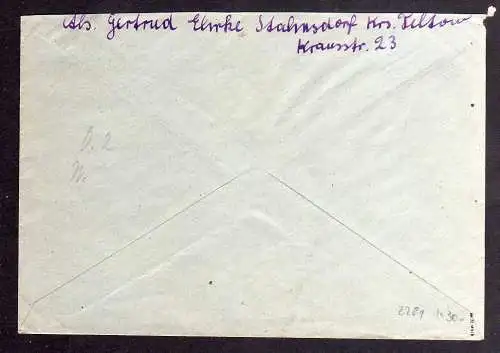 h2281 Handstempel Bezirk 36 Stahnsdorf Brief an Landrat Kr. Teltow in Mahlow