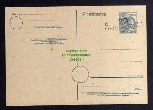 h3185 SBZ Bezirkshandstempel Bezirk 20 Halberstast 1c GS 12 Pfennig gepr. BPP