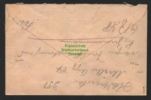 h4060 SBZ Bezirkshandstempel Bezirk 14 Ortsbrief Bautzen 2.7.48 Schmiedemeister