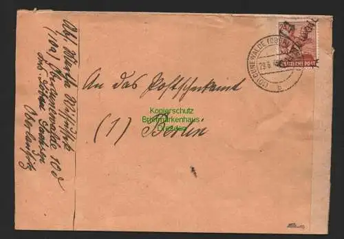 h4085 SBZ Bezirkshandstempel Bezirk 14 Brief Cunewalde 29.6.48 Postscheckamt Ber