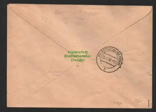 h4130 SBZ Bezirkshandstempel Bezirk 14 Brief Gottleuba Pirna 02.7. gepr. BPP