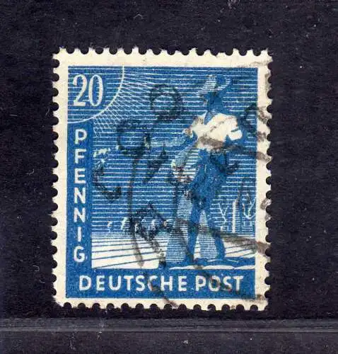 h3299 SBZ Bezirkshandstempel Bezirk 2° Aken 20 Pfg. o 24.6. gepr. BPP