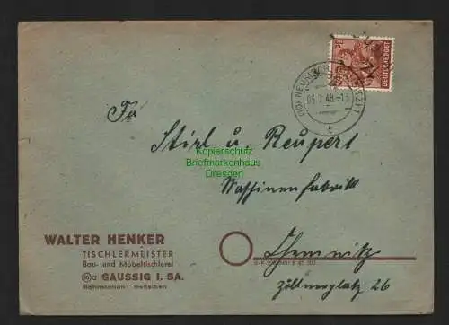 h4263 SBZ Bezirkshandstempel Bezirk 14 Brief Neukirch Lausitz 5.7.48 n. Chemnitz