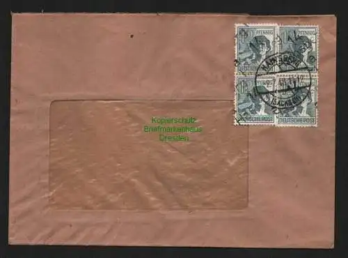 h4164 SBZ Bezirkshandstempel Bezirk 14 Brief Hainsberg 2.7.48 4x 12 Pfg.